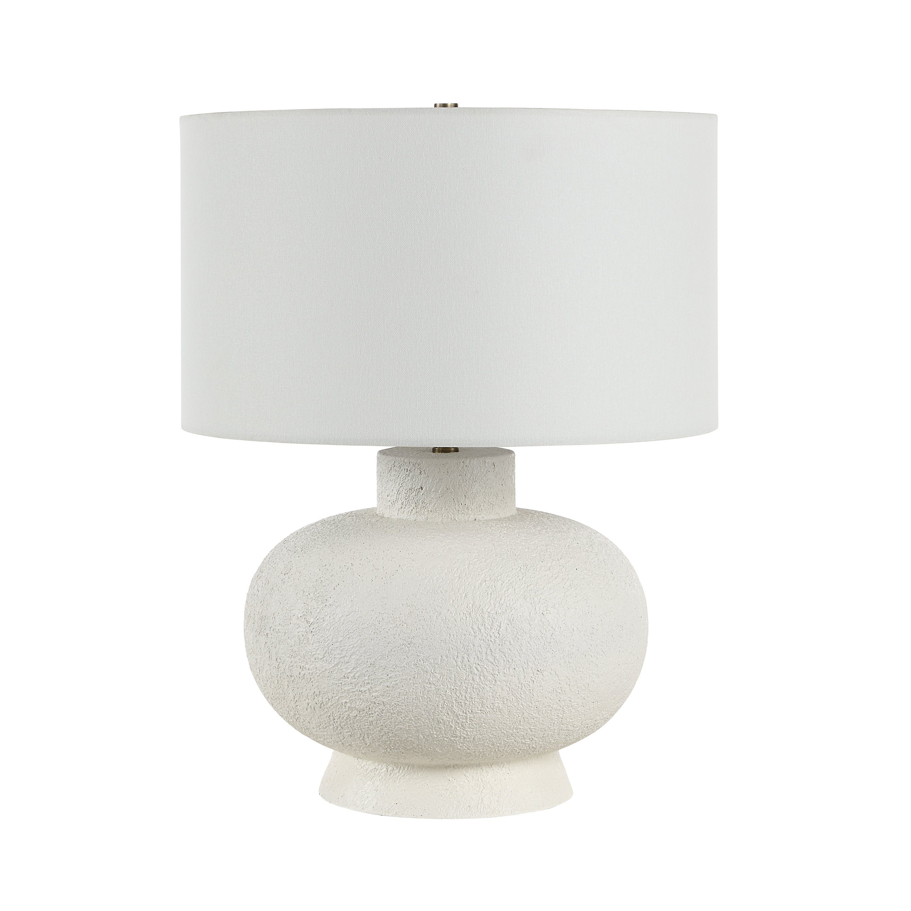 Everren Mallow 22.5 Tall Textured Ivory Resin Table Lamp With Drum Linen Shade