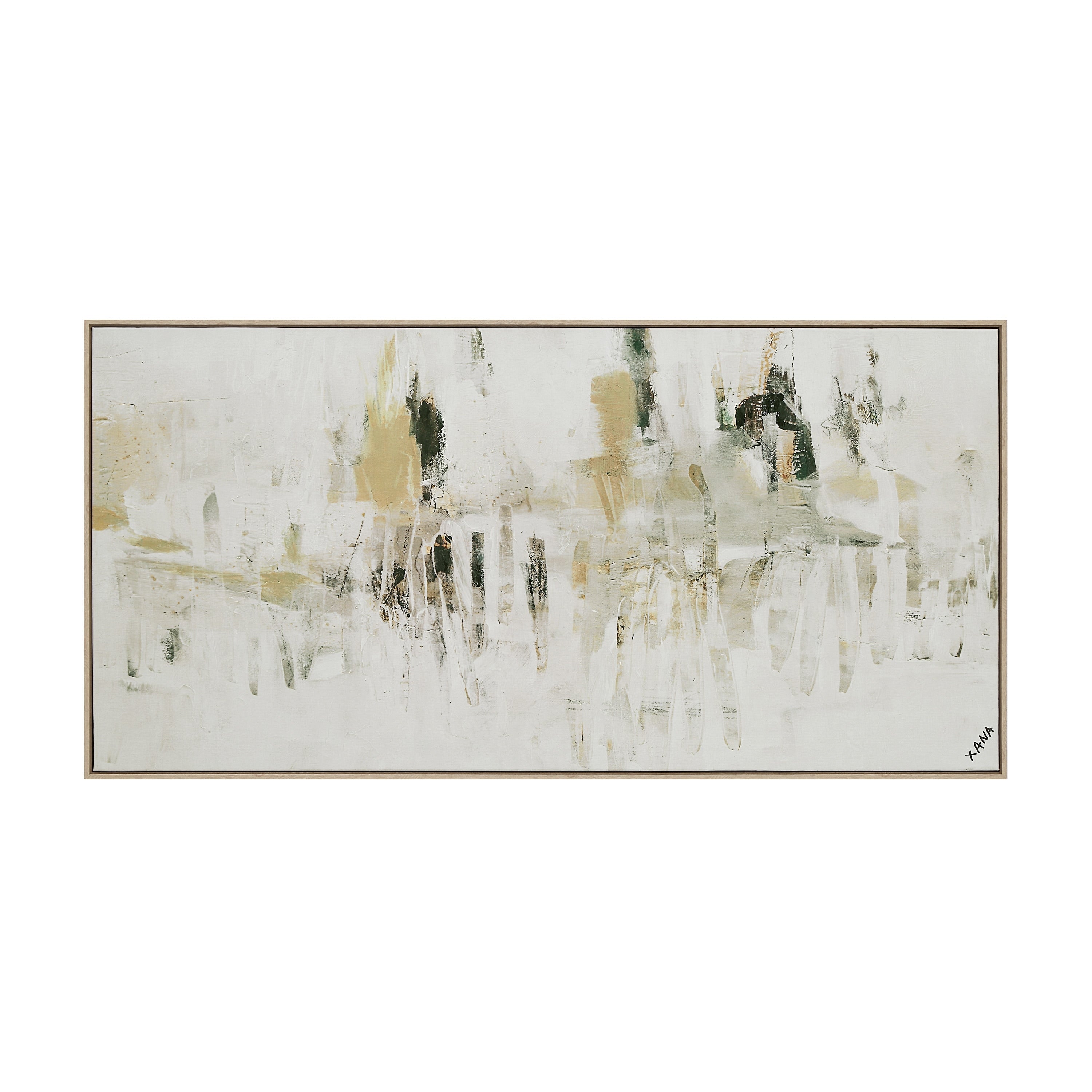Everren Oriel 60 Wide Canvas Art Light Wood White