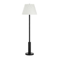 Everren Pantera 65.5 Tall Matte Black Floor Lamp With Tapered Linen Shade