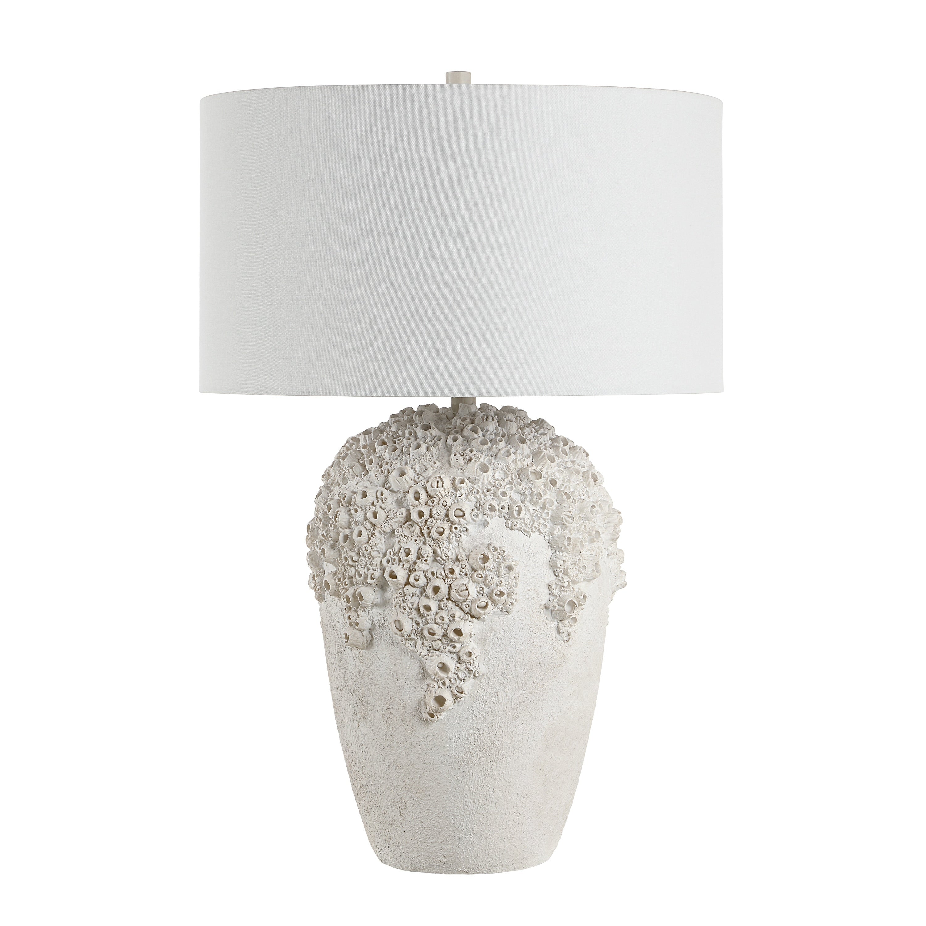 Everren Wavy 30.5 Tall Off White Textured Resin Table Lamp