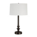 Everren Zyra 30 Tall Matte Dark Bronze Iron Table Lamp With Tapered Linen Shade
