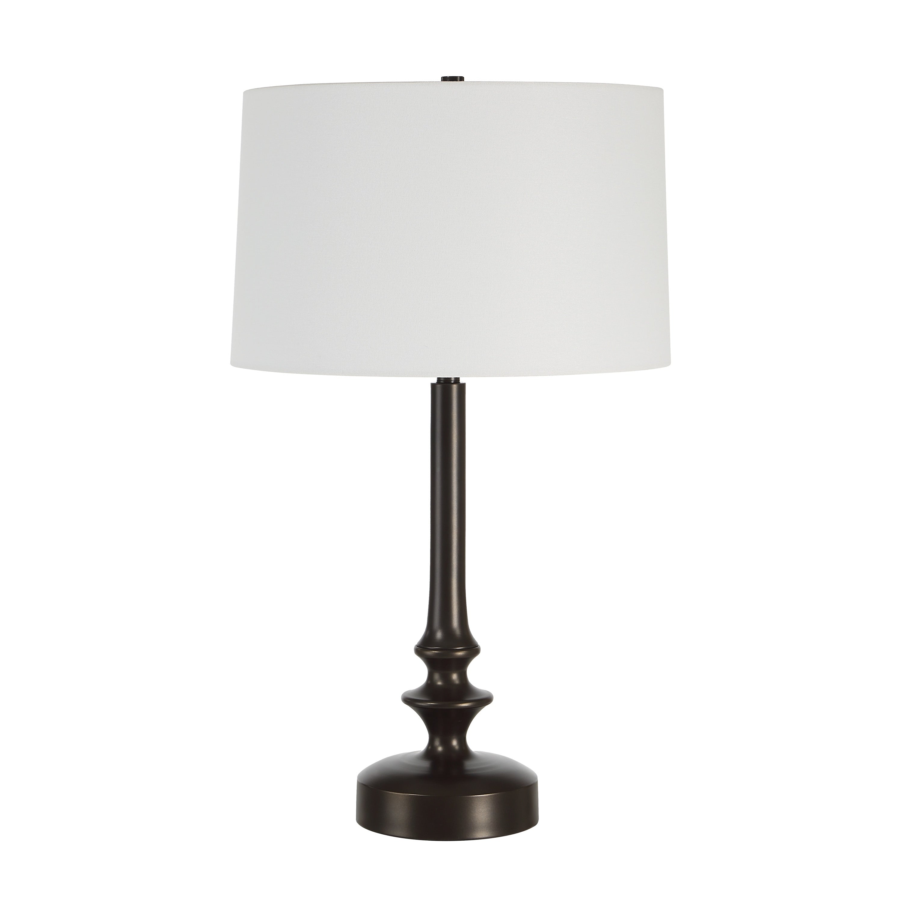 Everren Zyra 30 Tall Matte Dark Bronze Iron Table Lamp With Tapered Linen Shade