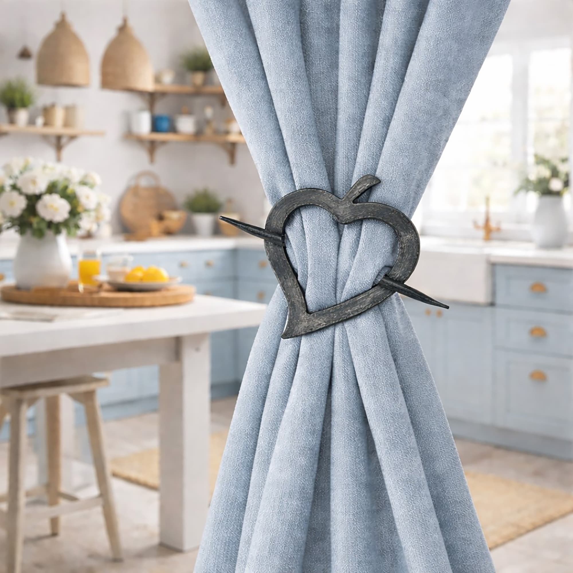 Evideco Fjord Wooden Heart Curtain Holdback N A