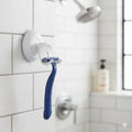 Evideco Men Bath Razor Holder With Push And Lock Strong Suction Cup White
