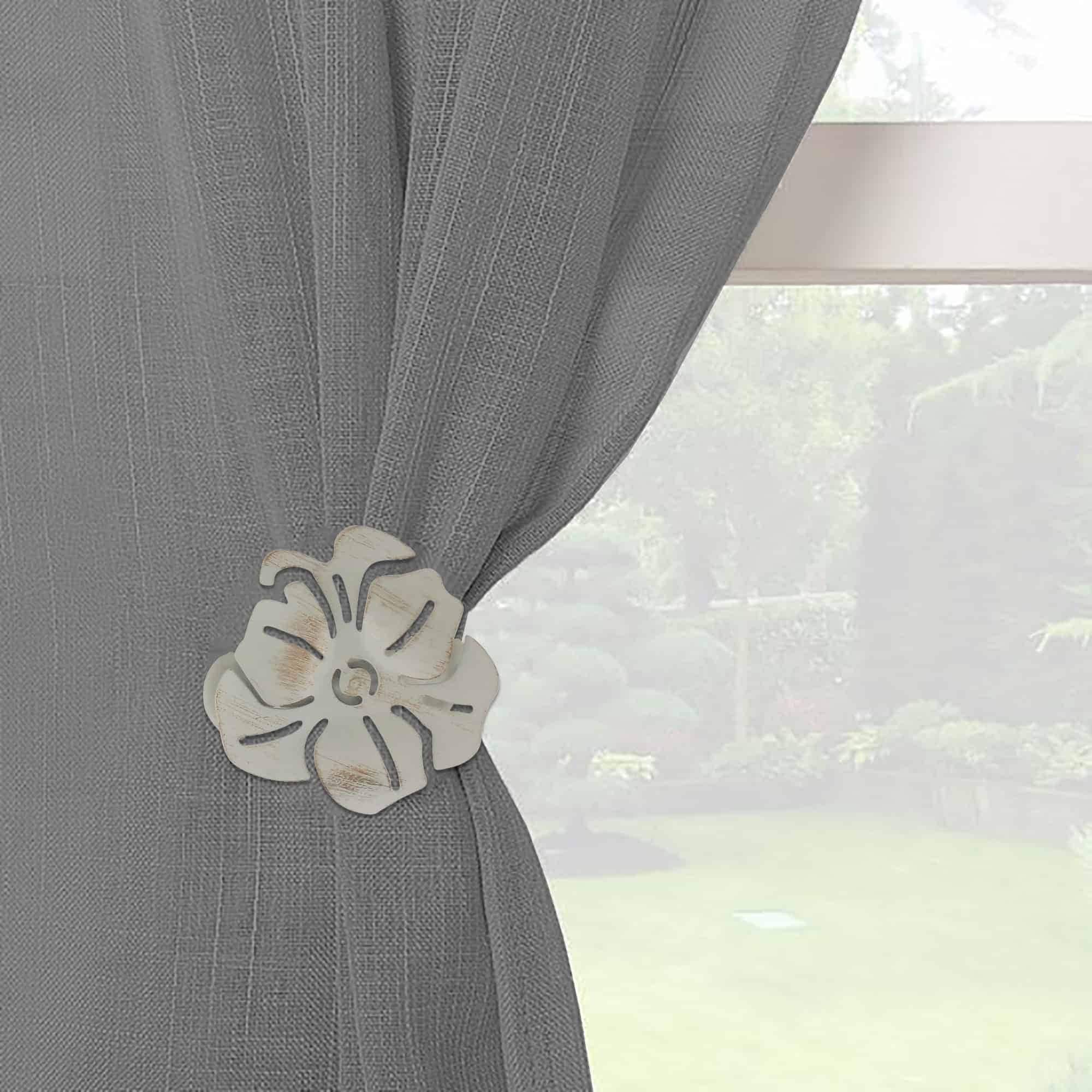 Evideco Metal Clip Big Size Poppy Set Of 2 Ivory Gold