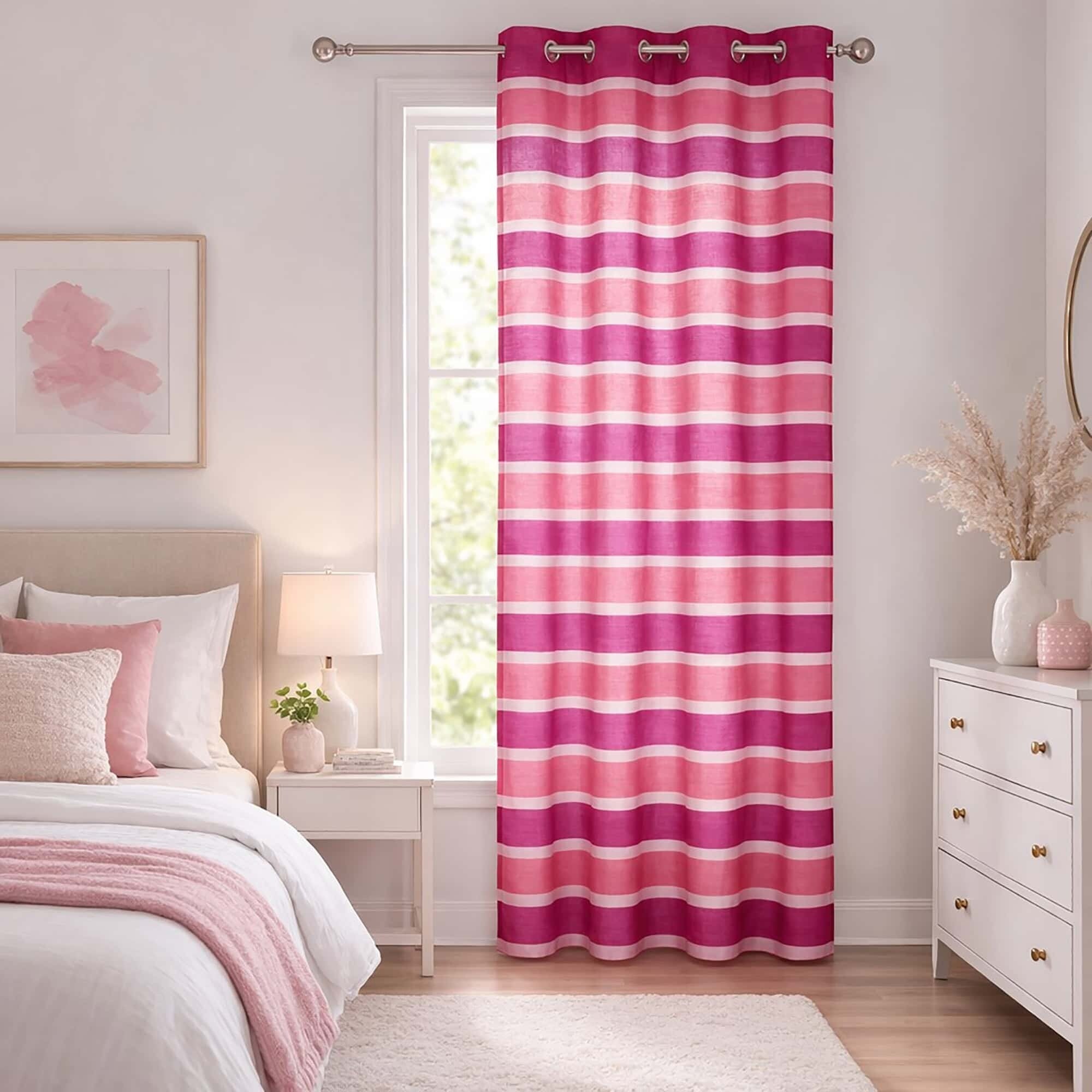 Evideco Striped Sheer Curtain Panel Colorado 55 X 95