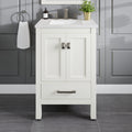 Eviva Aberdeen White Carrera Countertop 24 Inch Transitional White Bathroom Vanity