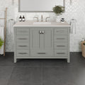 Eviva Aberdeen 42 Transitional Grey Bathroom Vanity With White Carrera Countertop