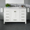 Eviva Aberdeen 42 Transitional White Bathroom Vanity With White Carrera Countertop