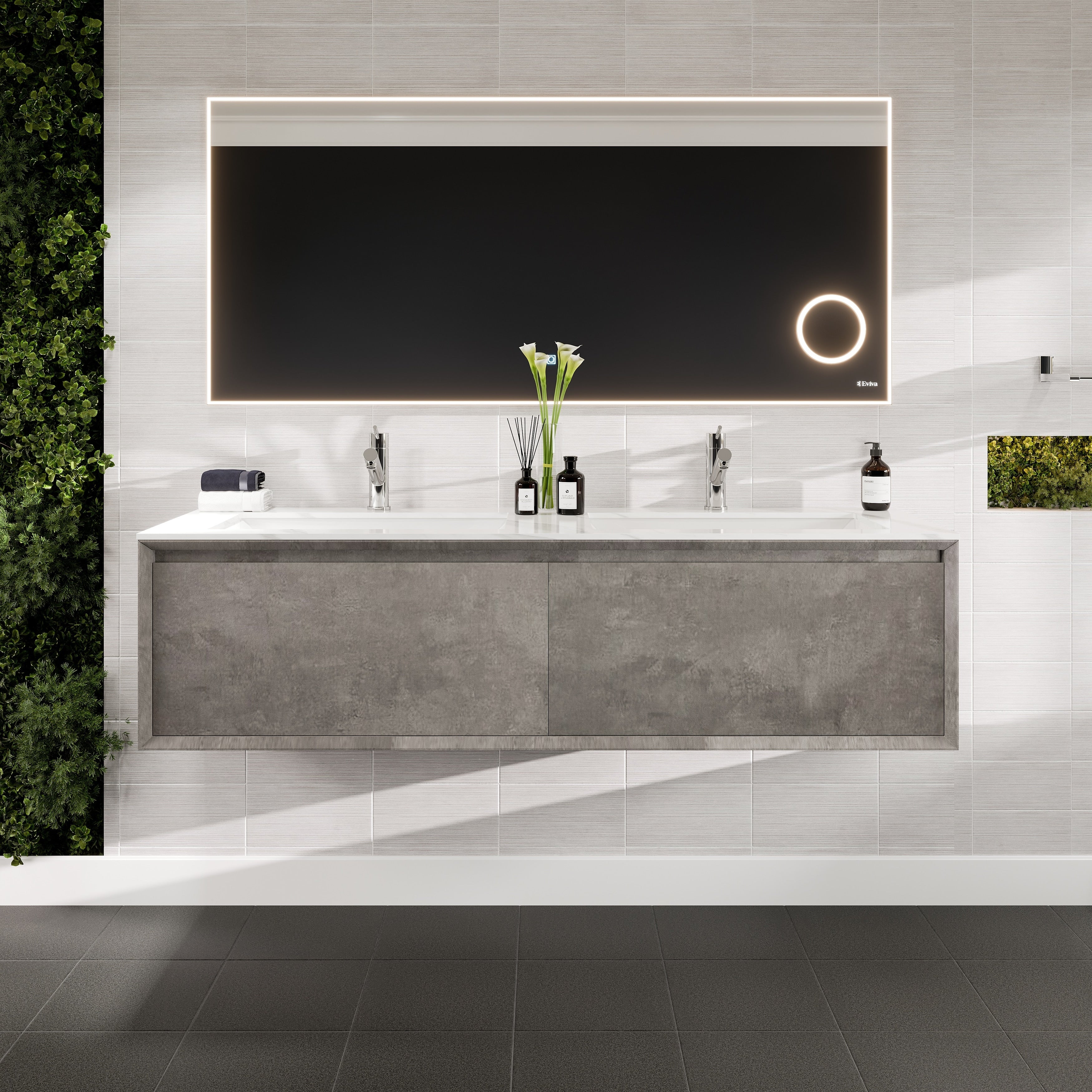 Eviva Vista 60 Concrete Grey Bathroom Vanity