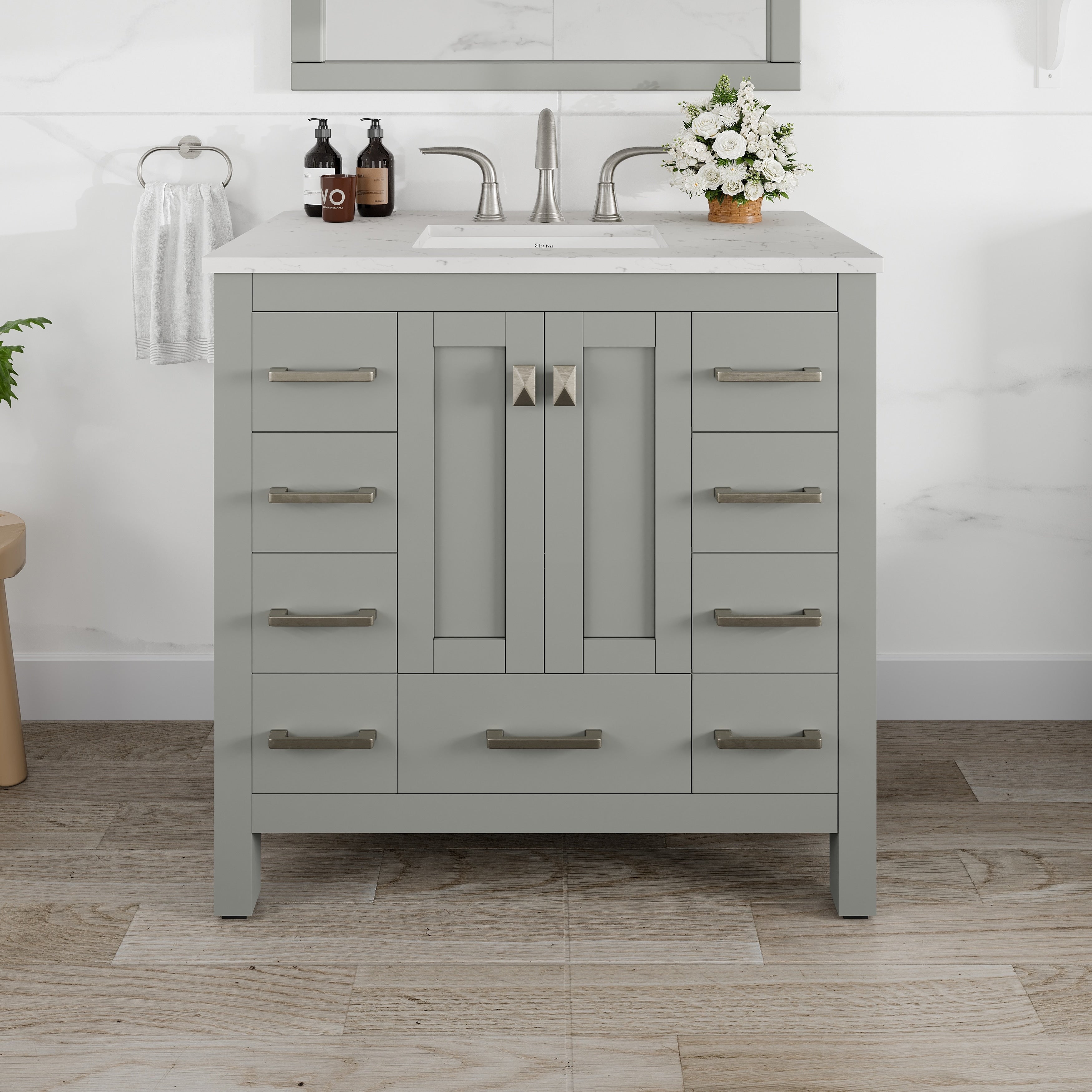Eviva Hampton 36 Gray Bathroom Vanity