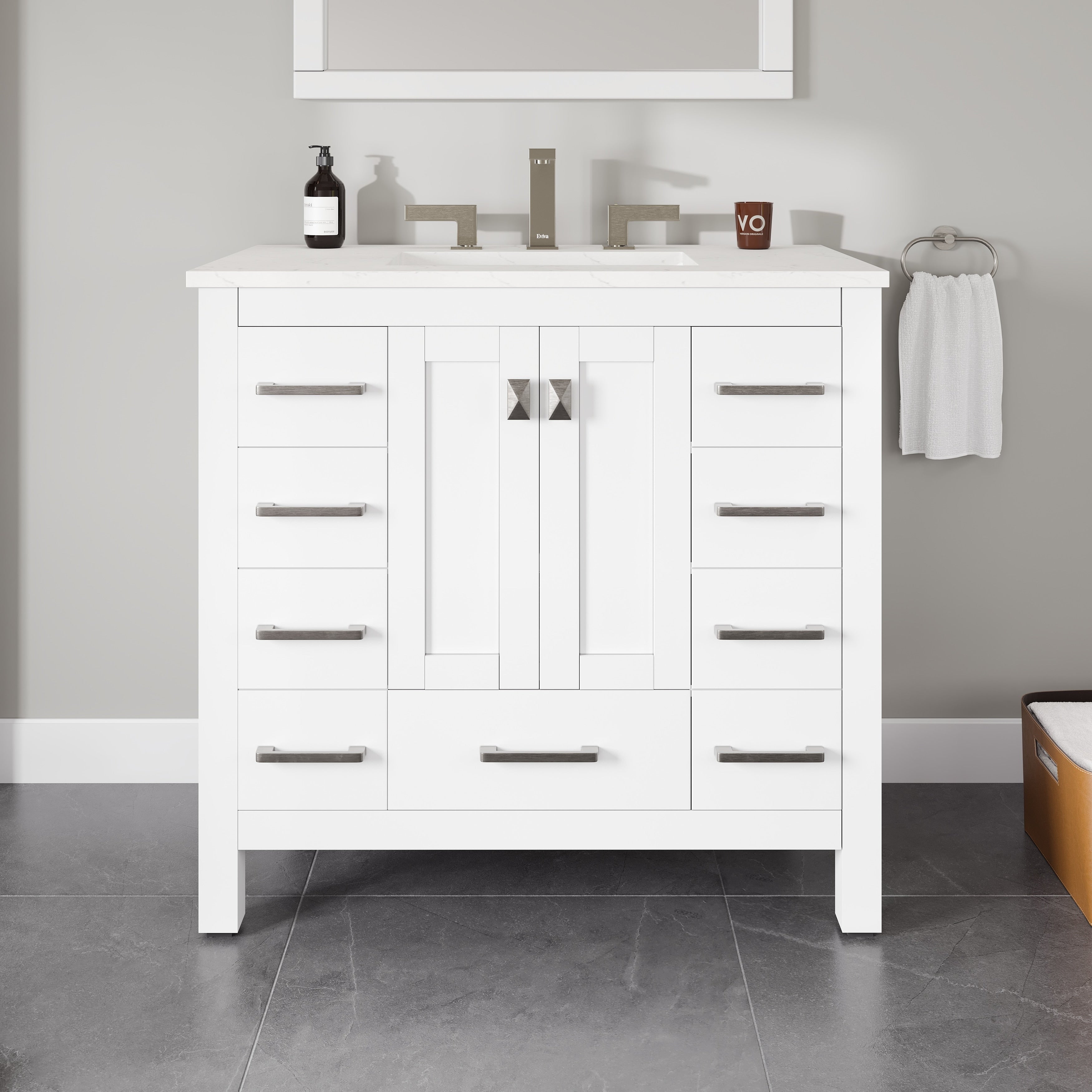 Eviva Hampton 36 White Bathroom Vanity.