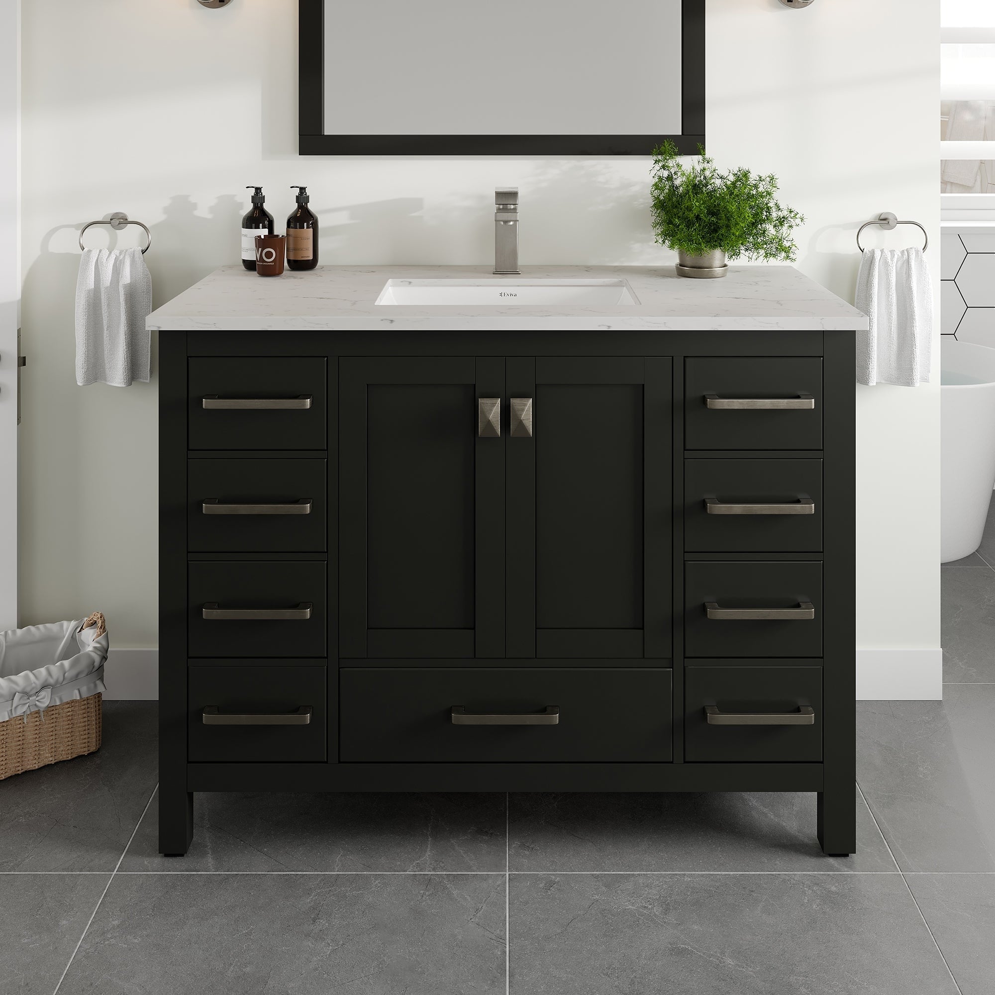 Eviva London 42 In. Transitional Espresso Vanity