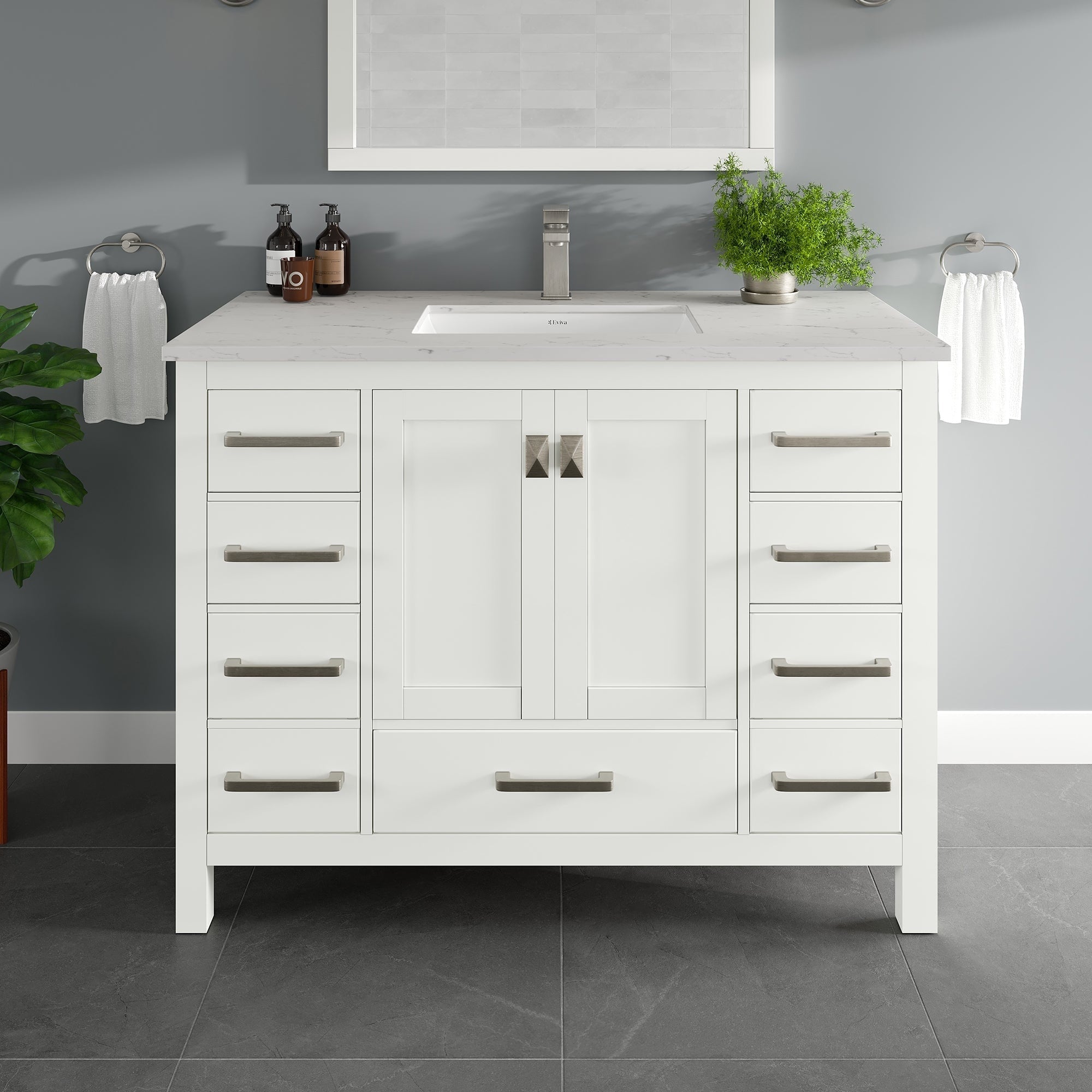 Eviva London 42 In. Transitional Gray Vanity