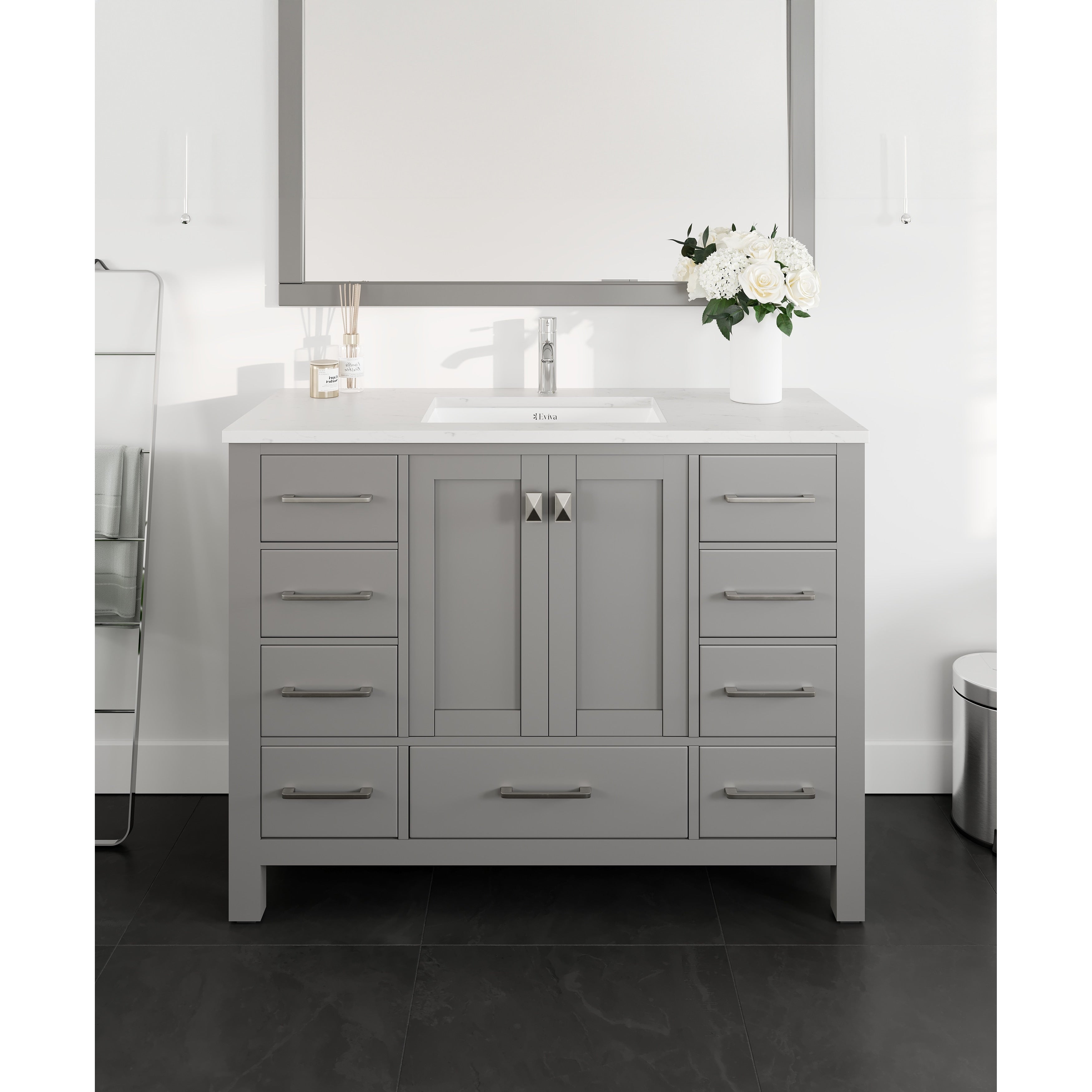 Eviva London 42 In. Transitional Gray Vanity
