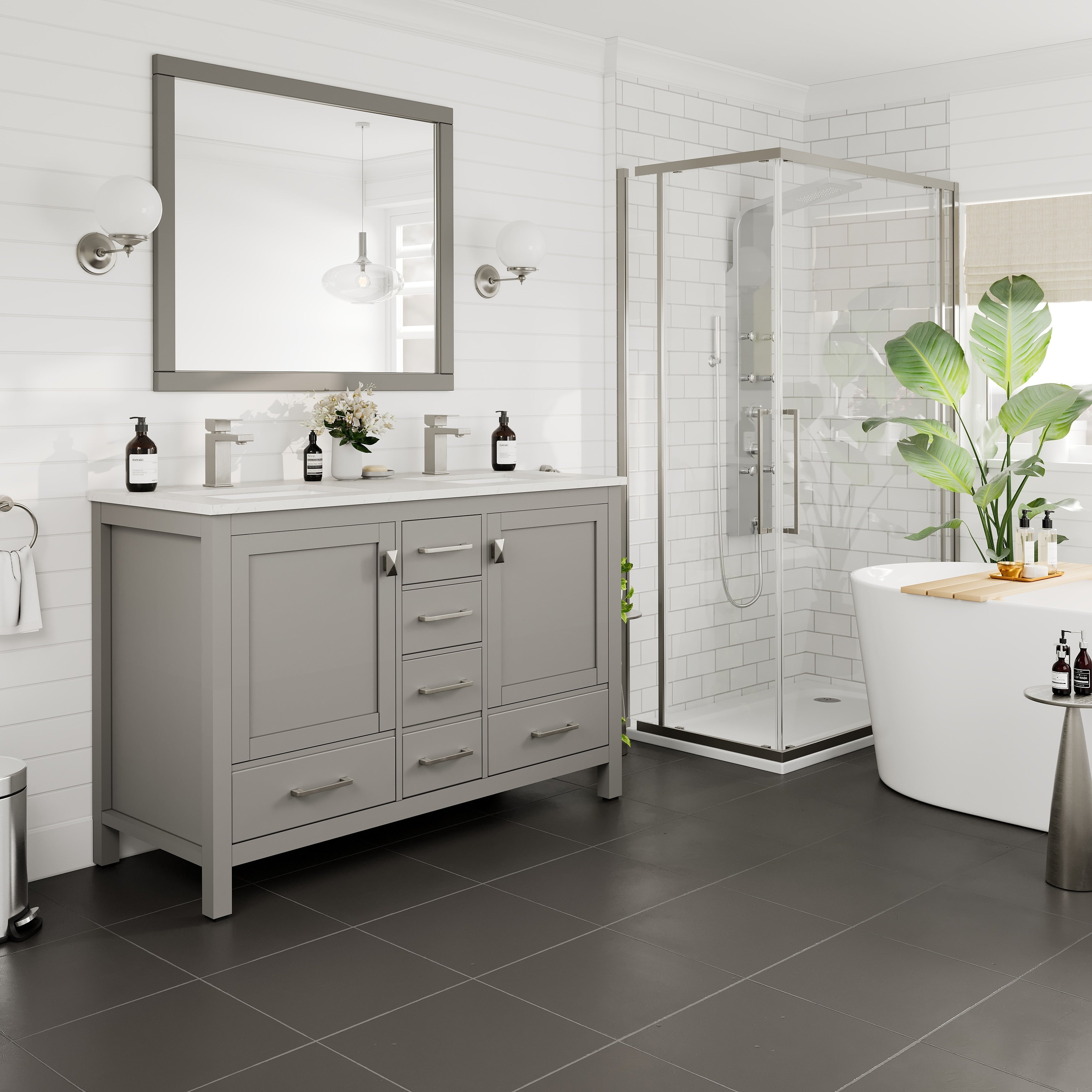 Eviva London 48 X 18 Gray Bathroom Vanity