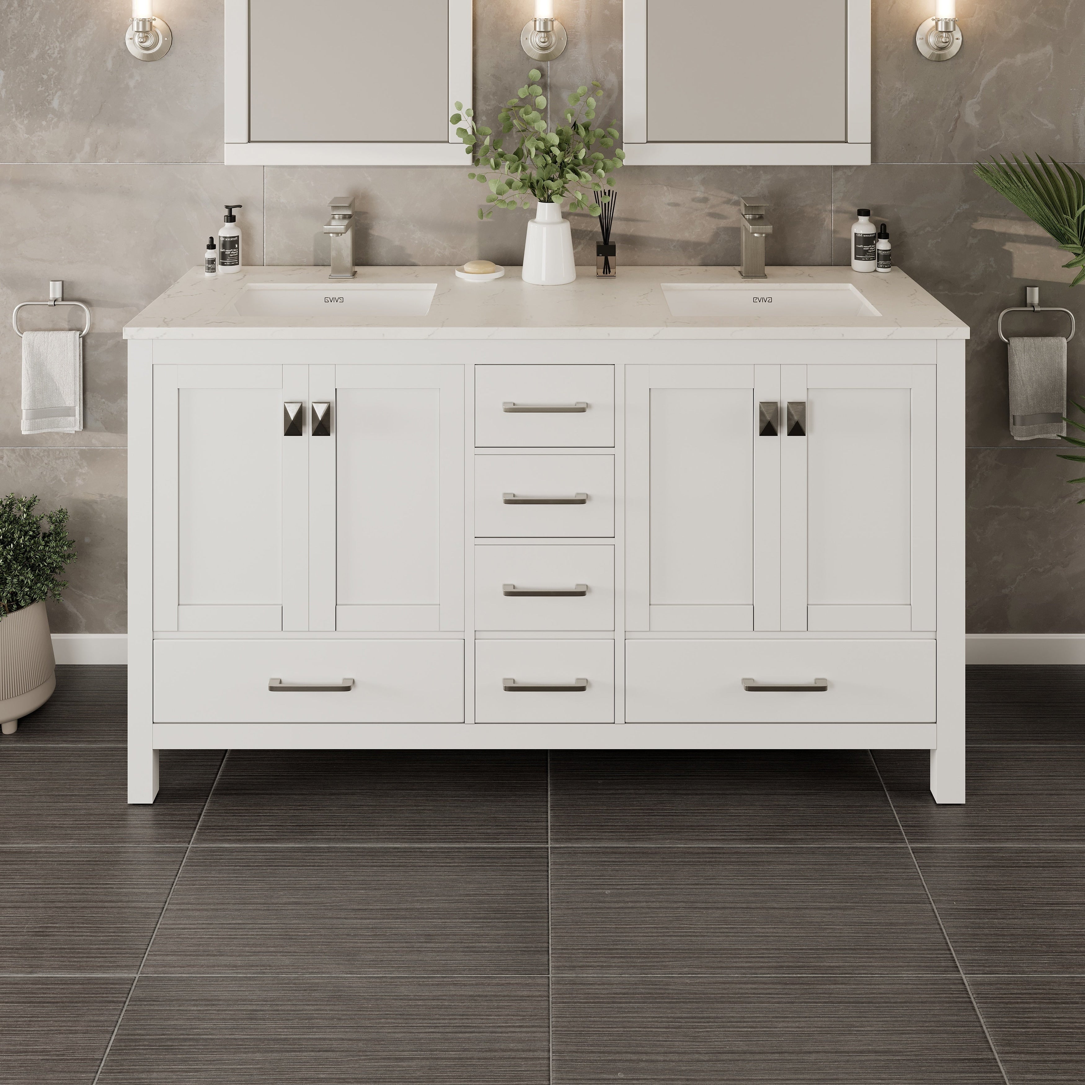 Eviva London 60 X 18 White Bathroom Vanity