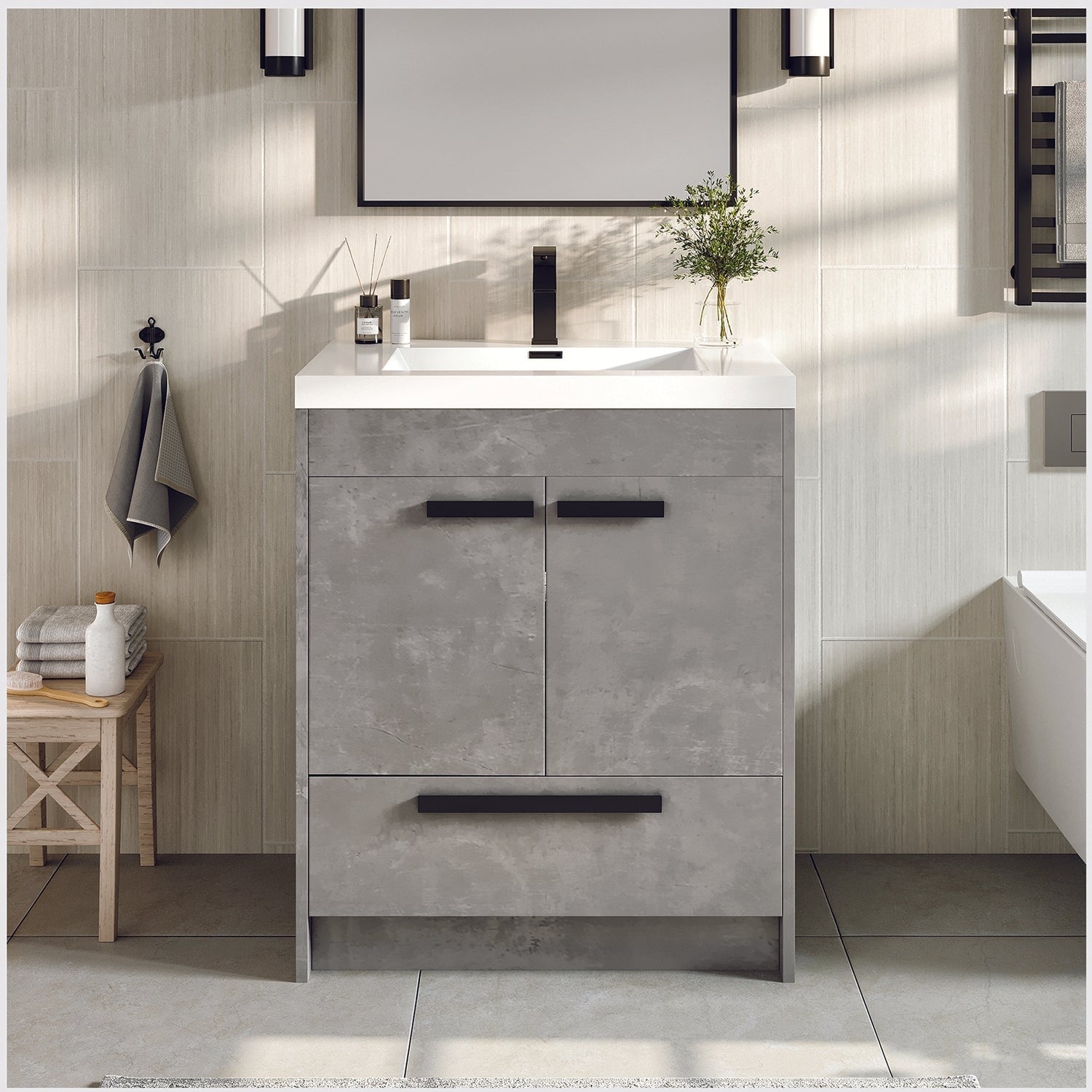 Eviva Lugano 24 Cement Grey Modern Vanity