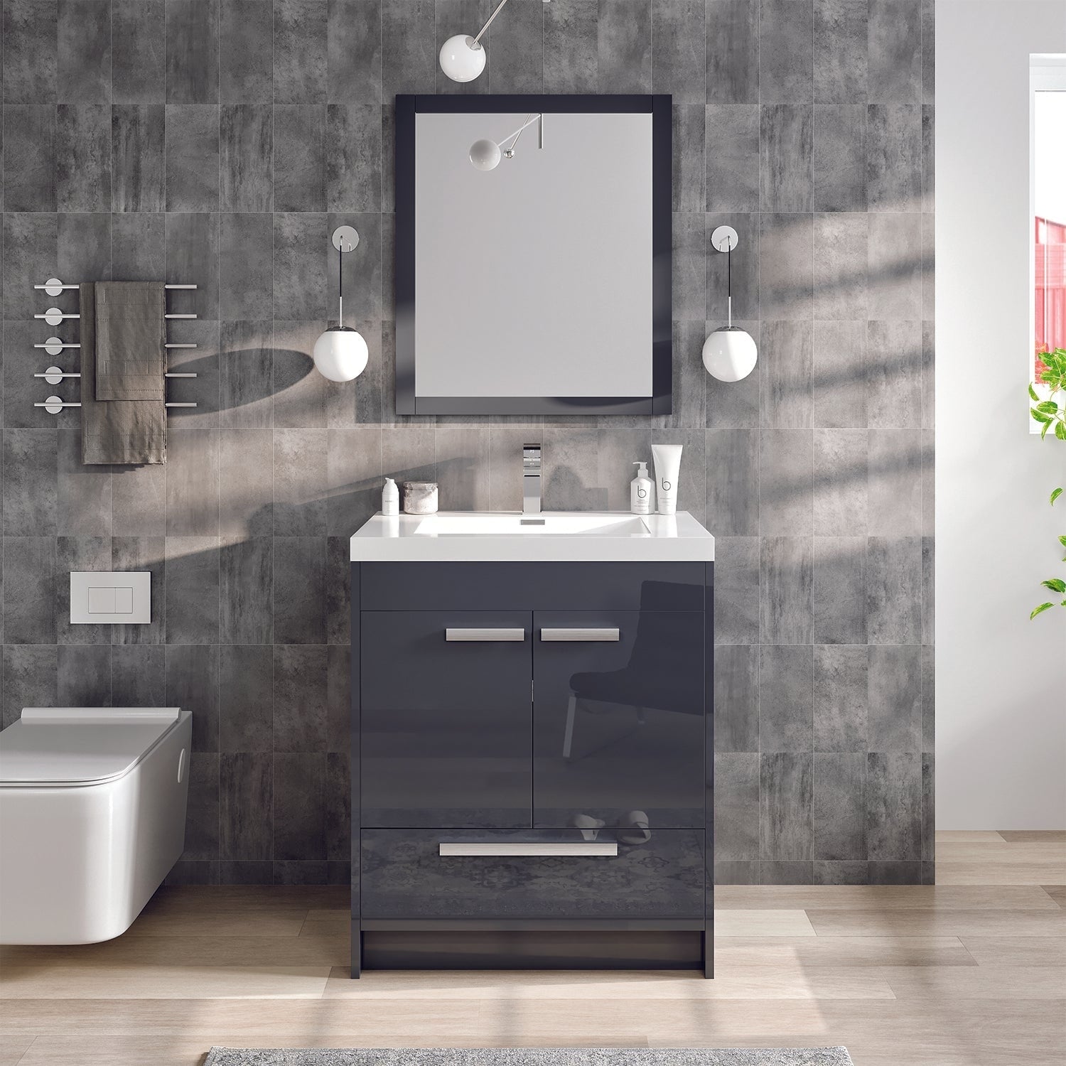 Eviva Lugano 24 Grey Modern Vanity