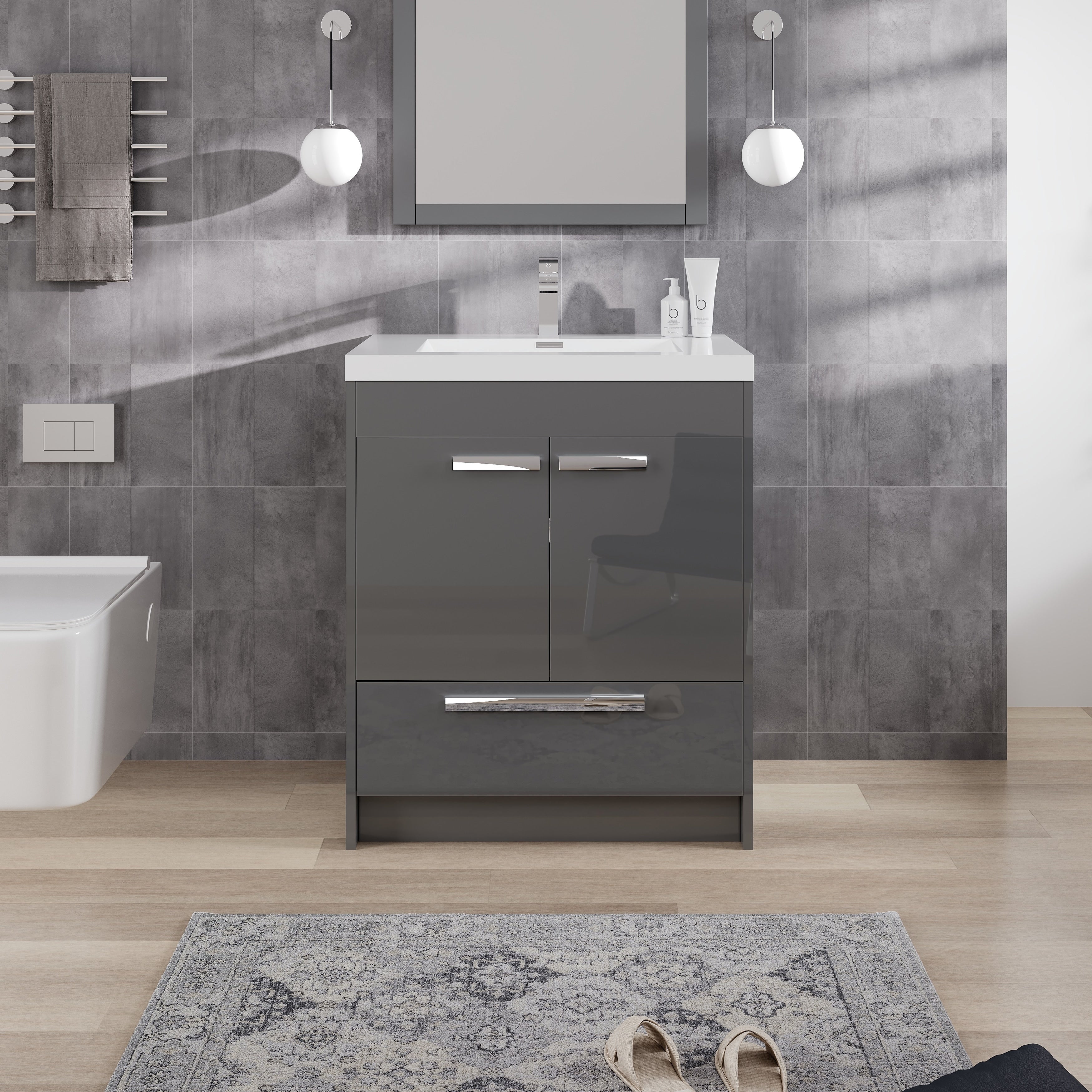 Eviva Lugano 30 Grey Modern Vanity
