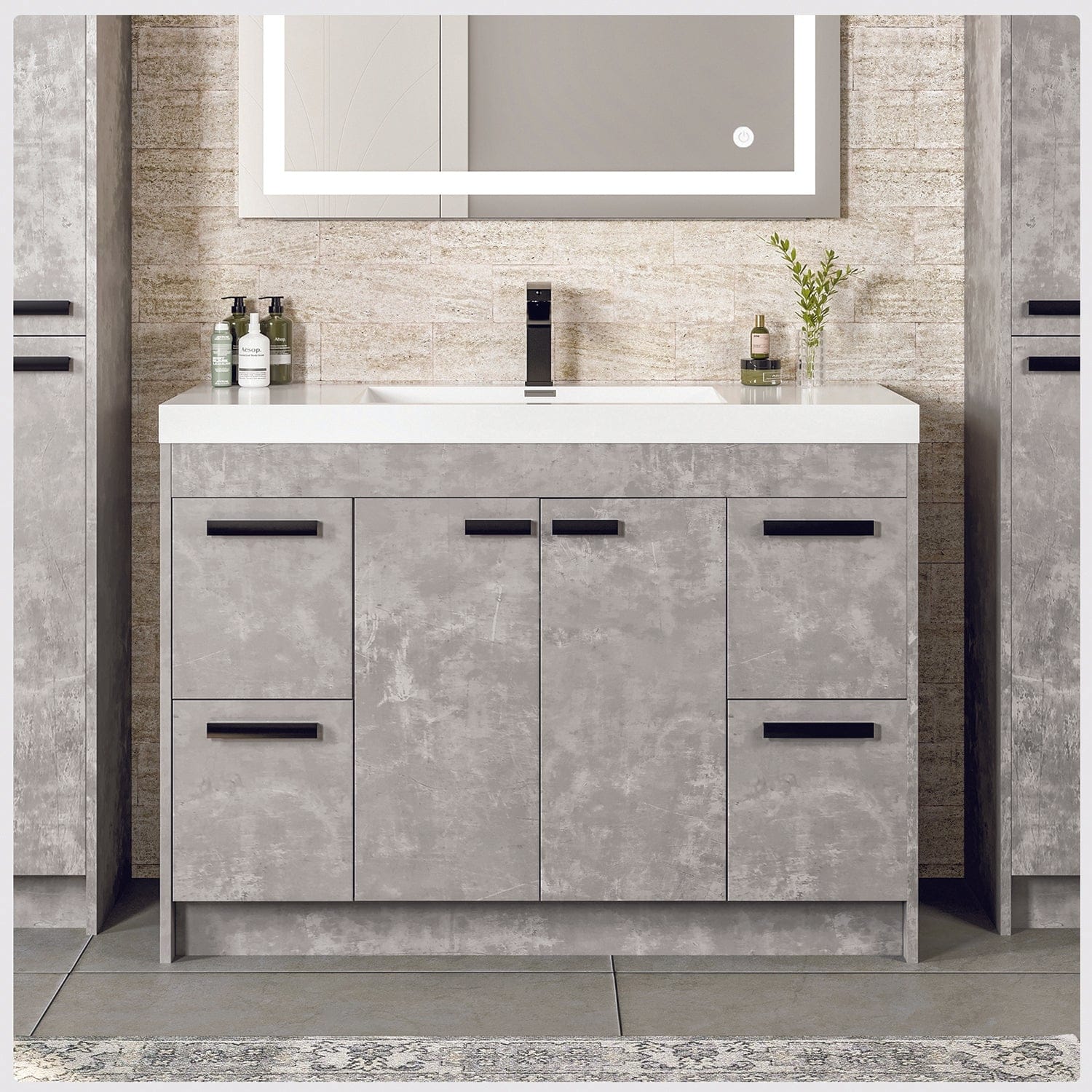 Eviva Lugano 42 Cement Grey Modern Vanity