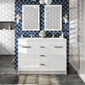 Eviva Lugano 48 White Modern Double Sink Bathroom Vanity W White Integrated Top