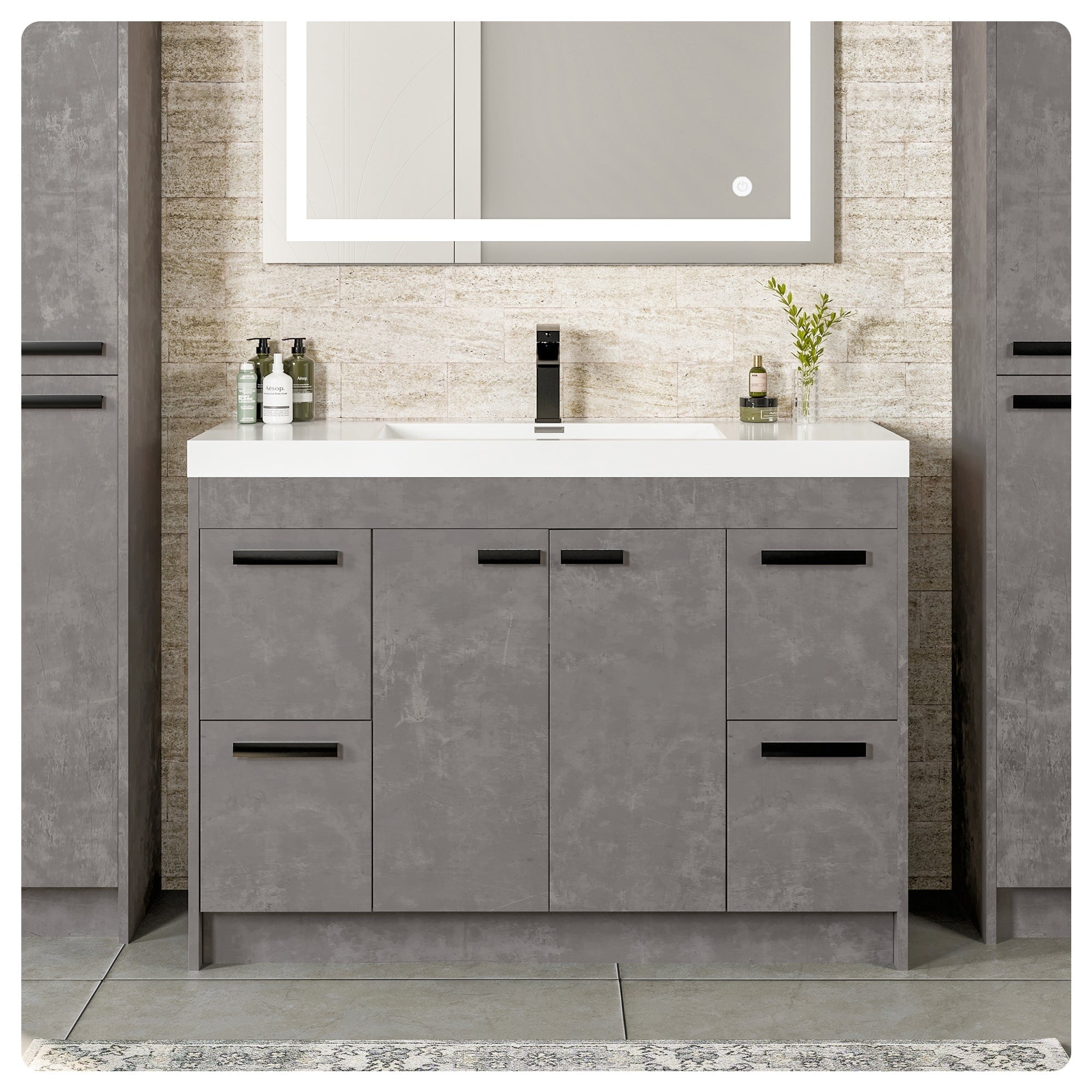Eviva Lugano 48 Cement Grey Modern Vanity