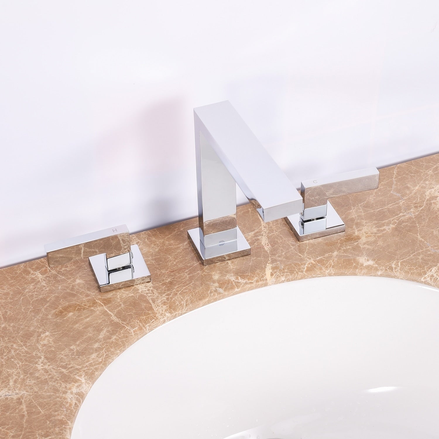 Eviva Sleek 2 Handles 3 Holes Chrome Bathroom Sink Faucet