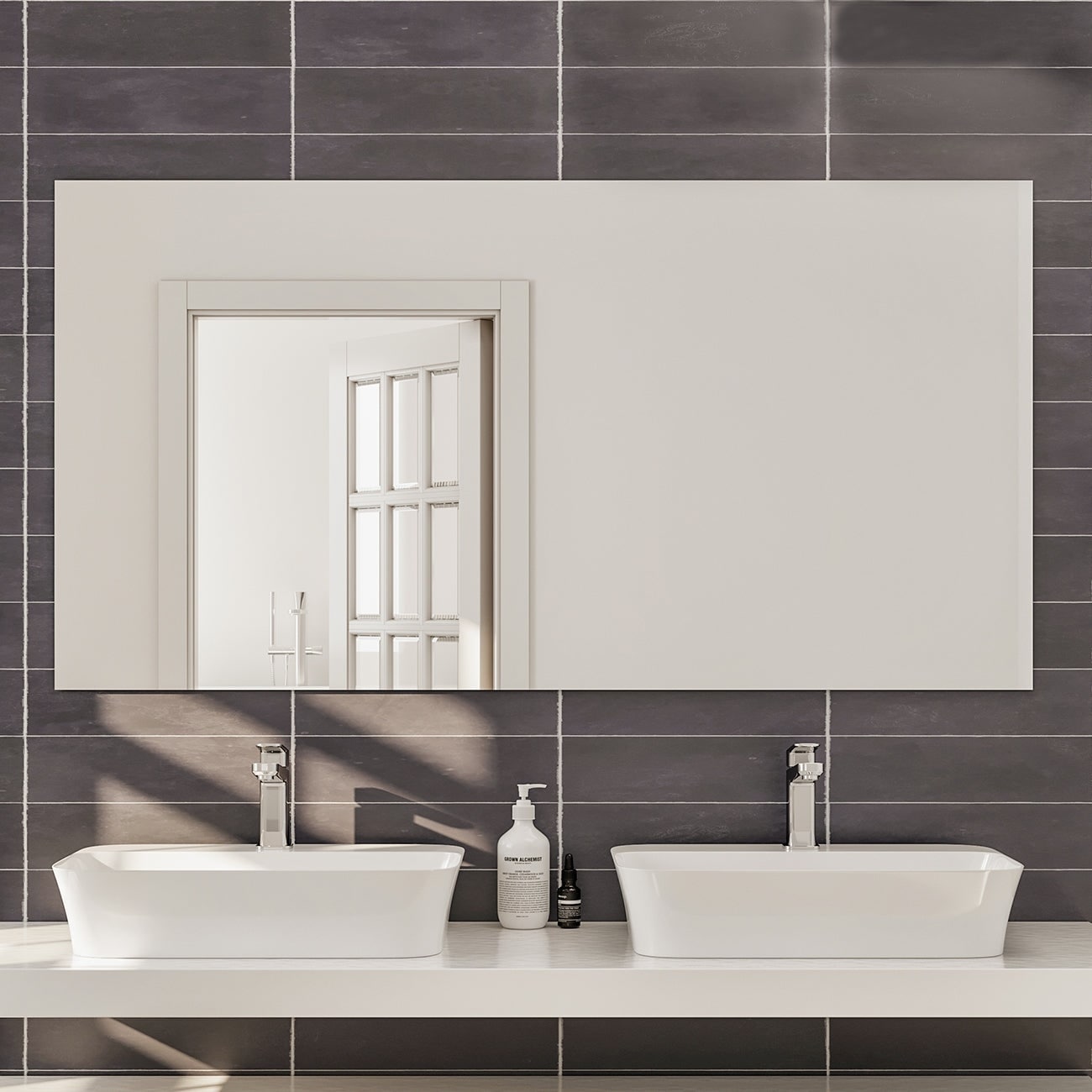 Eviva Sleek 48 Frameless Bathroom Mirror Clear