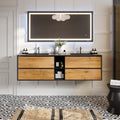 Eviva Vienna 75 In. Oak Black Vanity