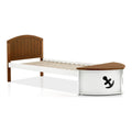 Evon Captain Twin Bed Built In Storage Boat Design White And Oak Brown