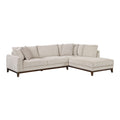 Evora 114 Chenille 2 Piece Sectional Sofa With Chaise And Pillows