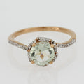 Miadora Signature Collection 14K Rose Gold Green Amethyst And 1 10Ct Tdw Diamond Flower Twist Slende