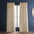 Exclusive Fabrics Ruched Vintage Textured Faux Dupioni Silk Curtain