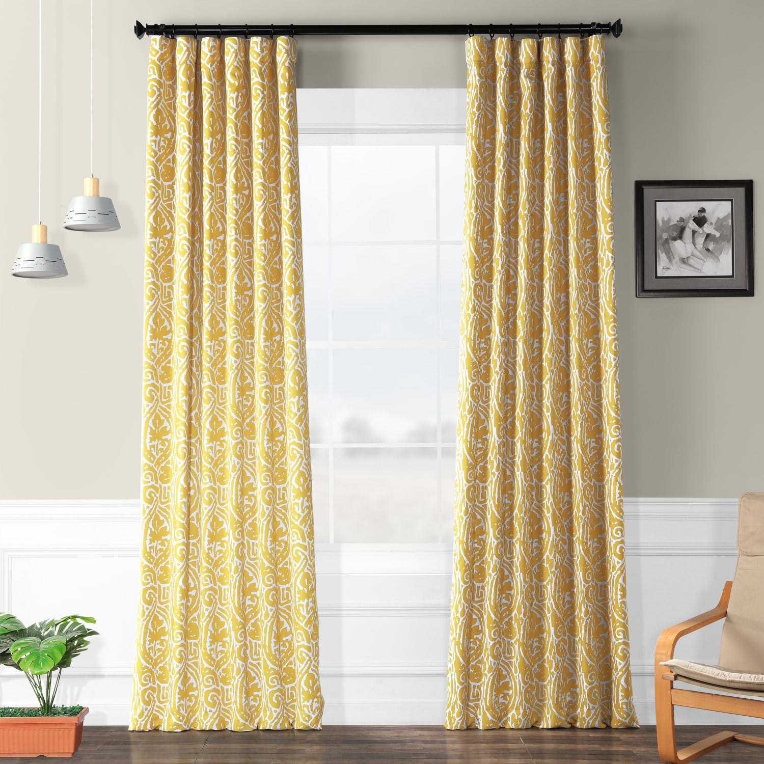 Exclusive Fabrics Abstract Blackout Curtain Panel Pair
