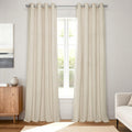Eff Ivory Grommet Velvet Blackout Curtain Panel