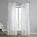 Exclusive Fabrics Altair Blue Patterned Linen Sheer Curtain 1 Panel