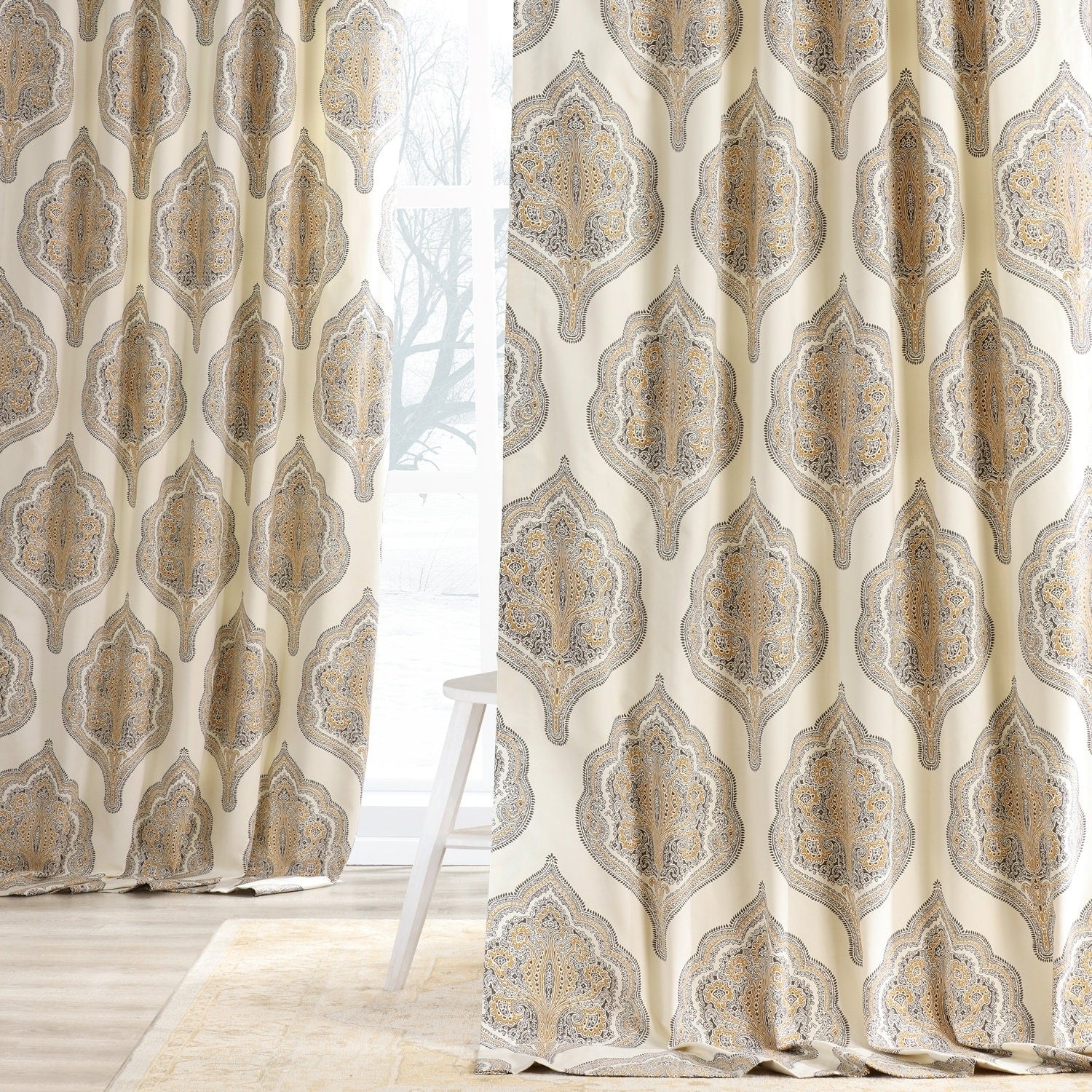 Exclusive Fabrics Arabesque Printed Cotton Twill Curtain