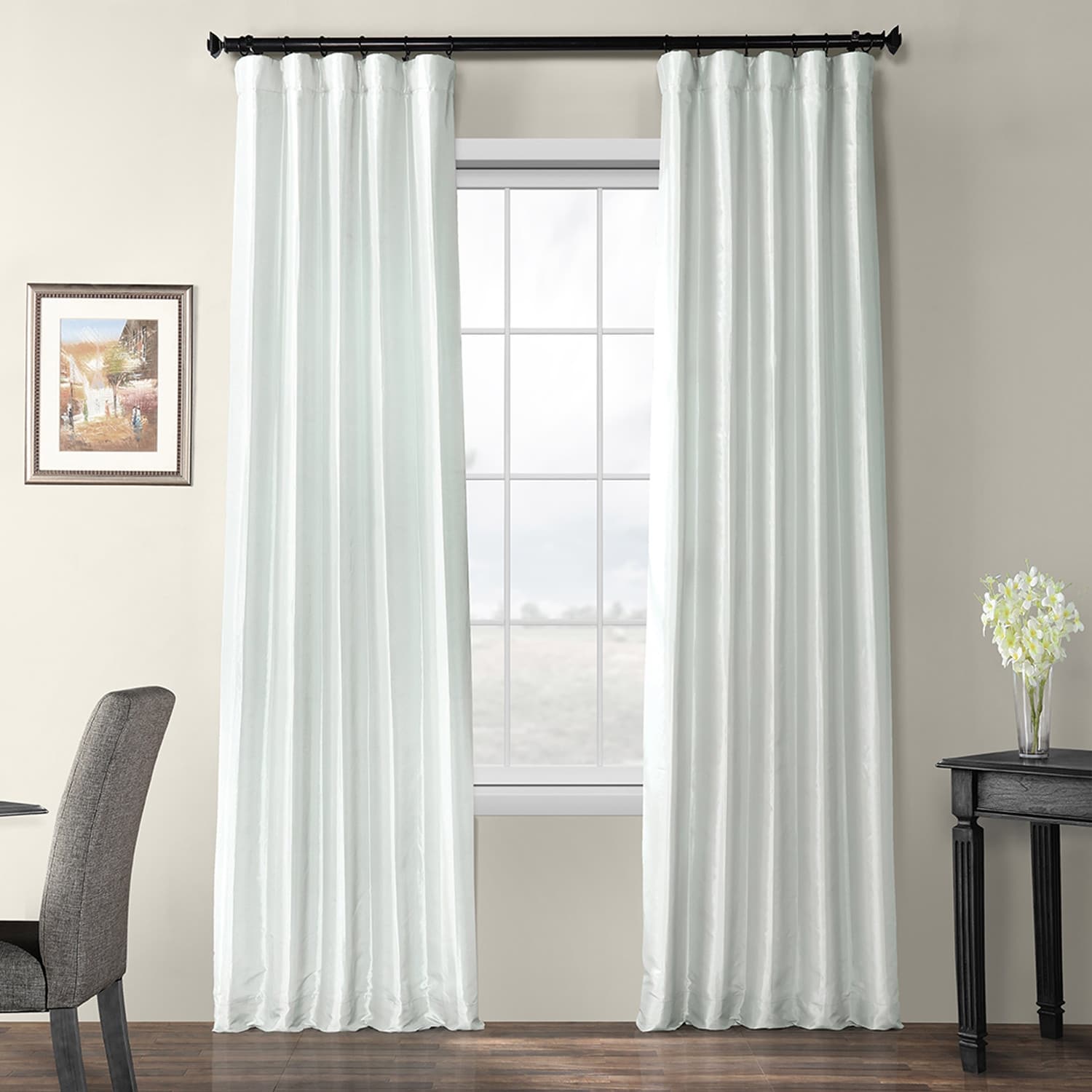 Exclusive Fabrics Blackout Faux Silk Taffeta Curtain