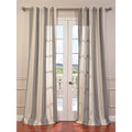 Exclusive Fabrics Del Mar Grey Linen Blend Stripe Curtain Panel