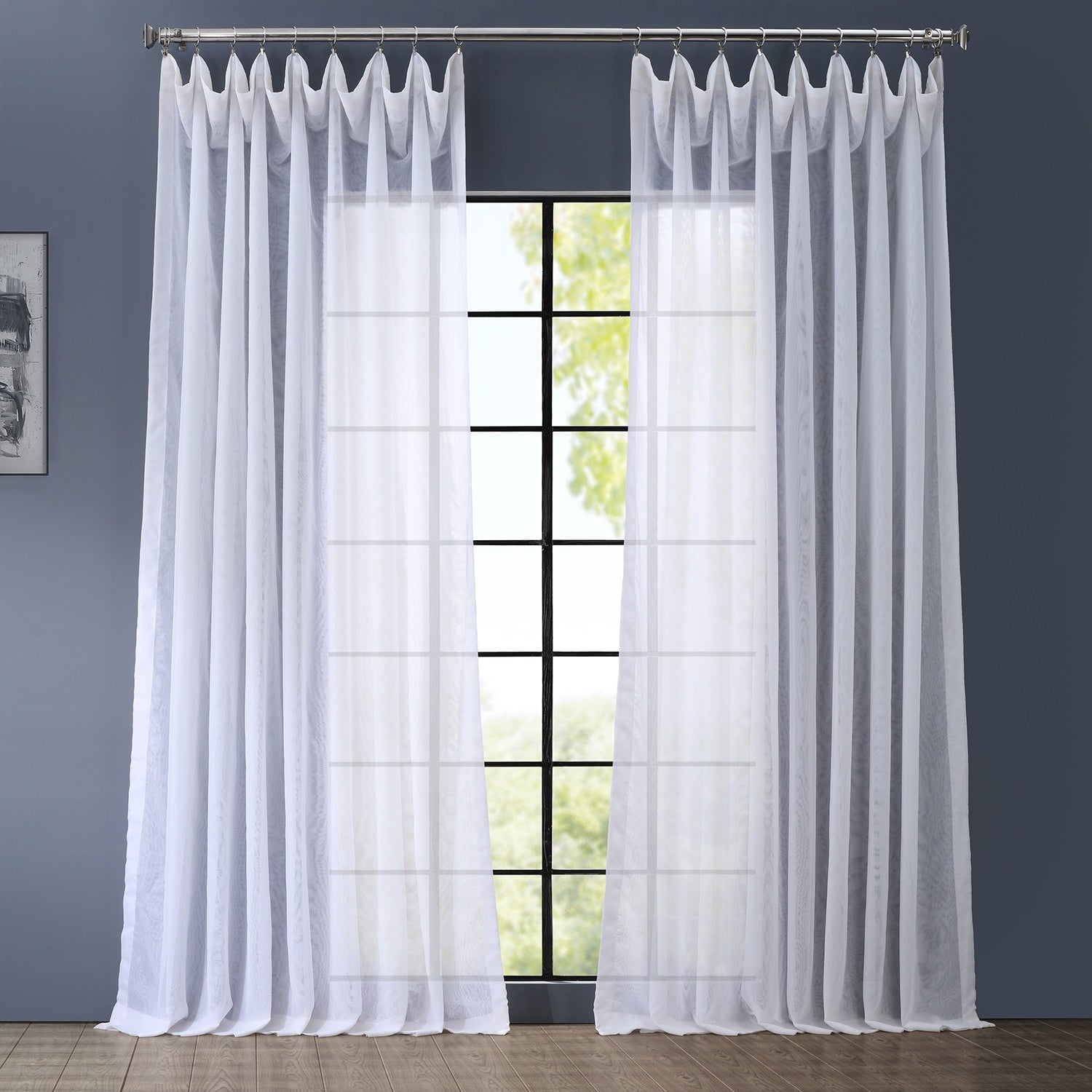 Exclusive Fabrics Double Layer Sheer White Single Curtain Panel