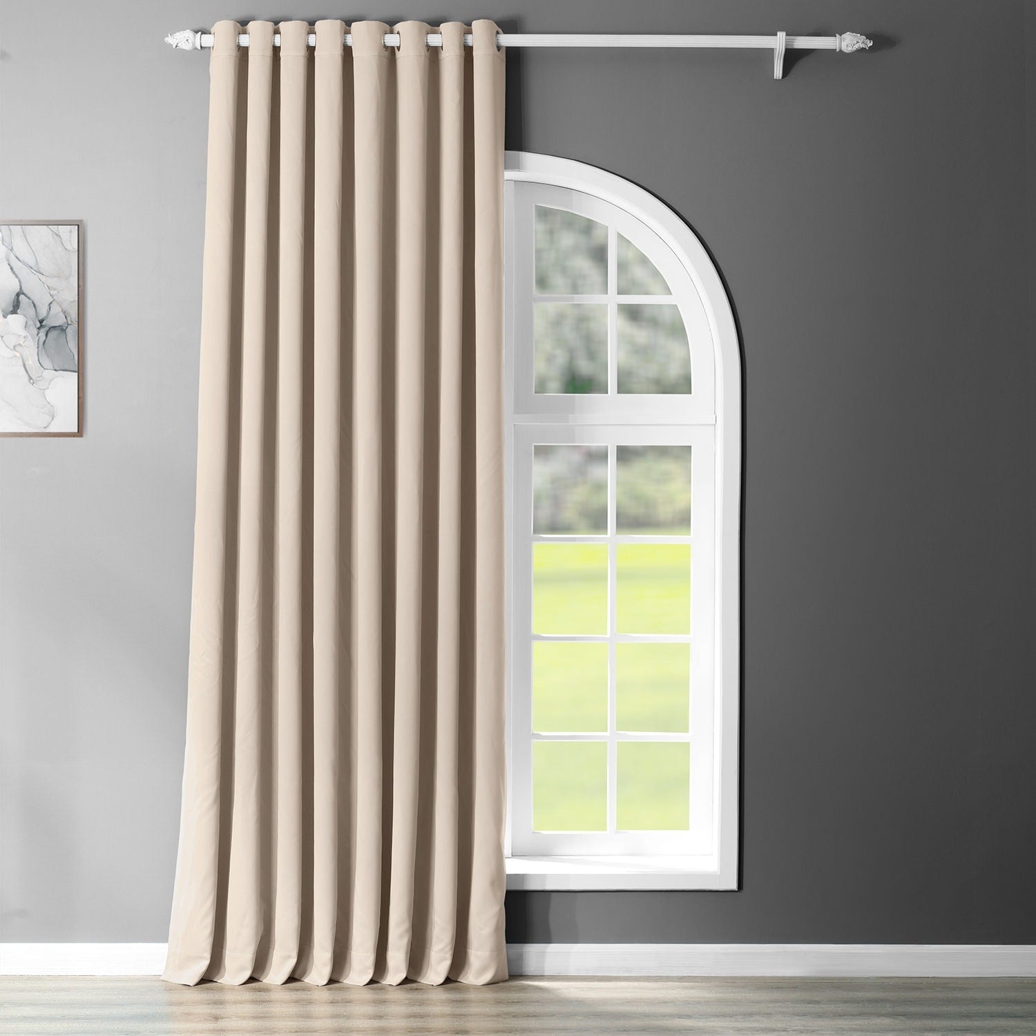 Exclusive Fabrics Extra Wide Thermal Blackout Grommet Top 120 Inch Curtain Panel 120 X 100
