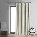 Exclusive Fabrics Off White Velvet Blackout Extra Wide Curtain Panel