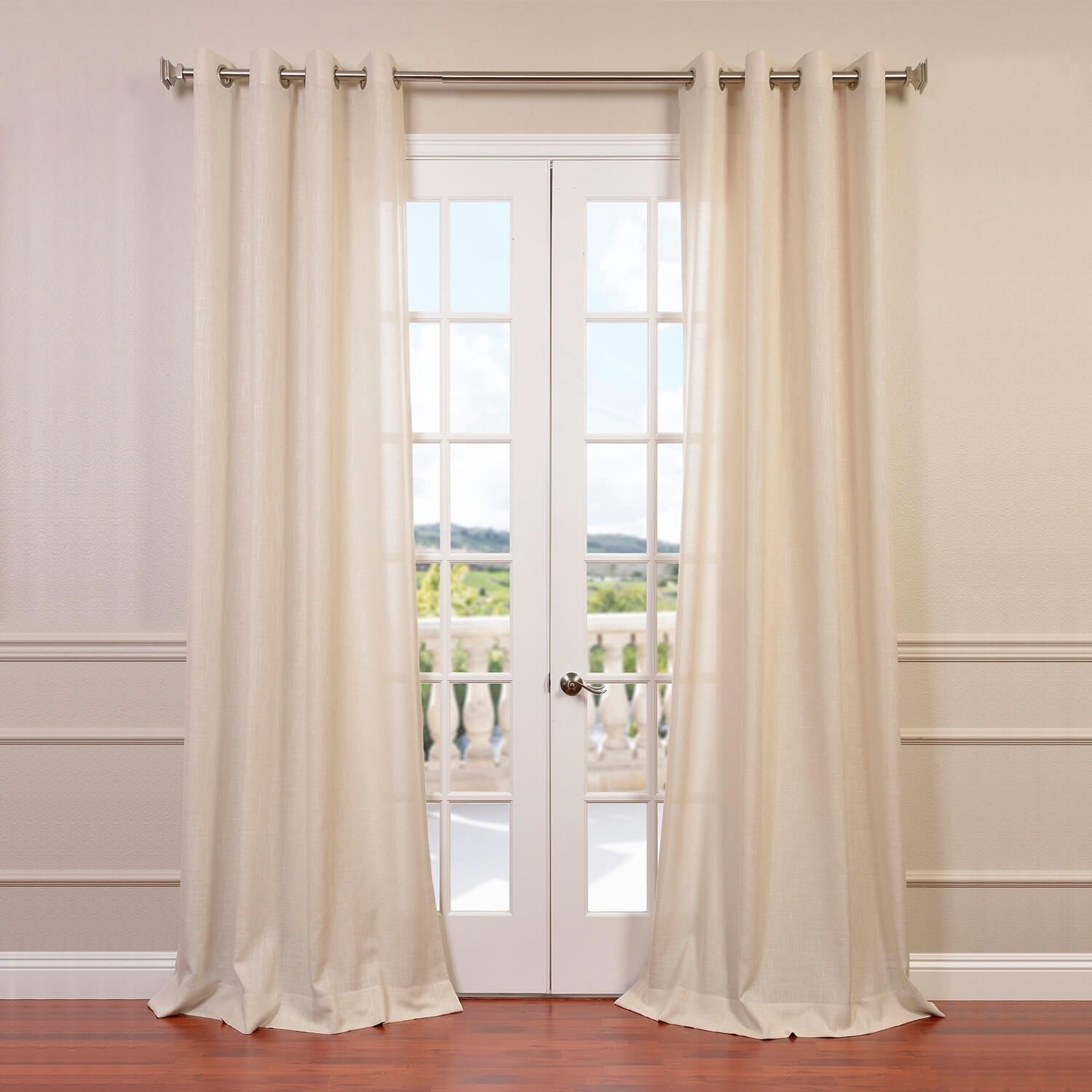 Exclusive Fabrics Faux Linen Grommet Top Curtain Panel