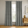 Eff Grommet Silver Grey Velvet Blackout Curtain Panel