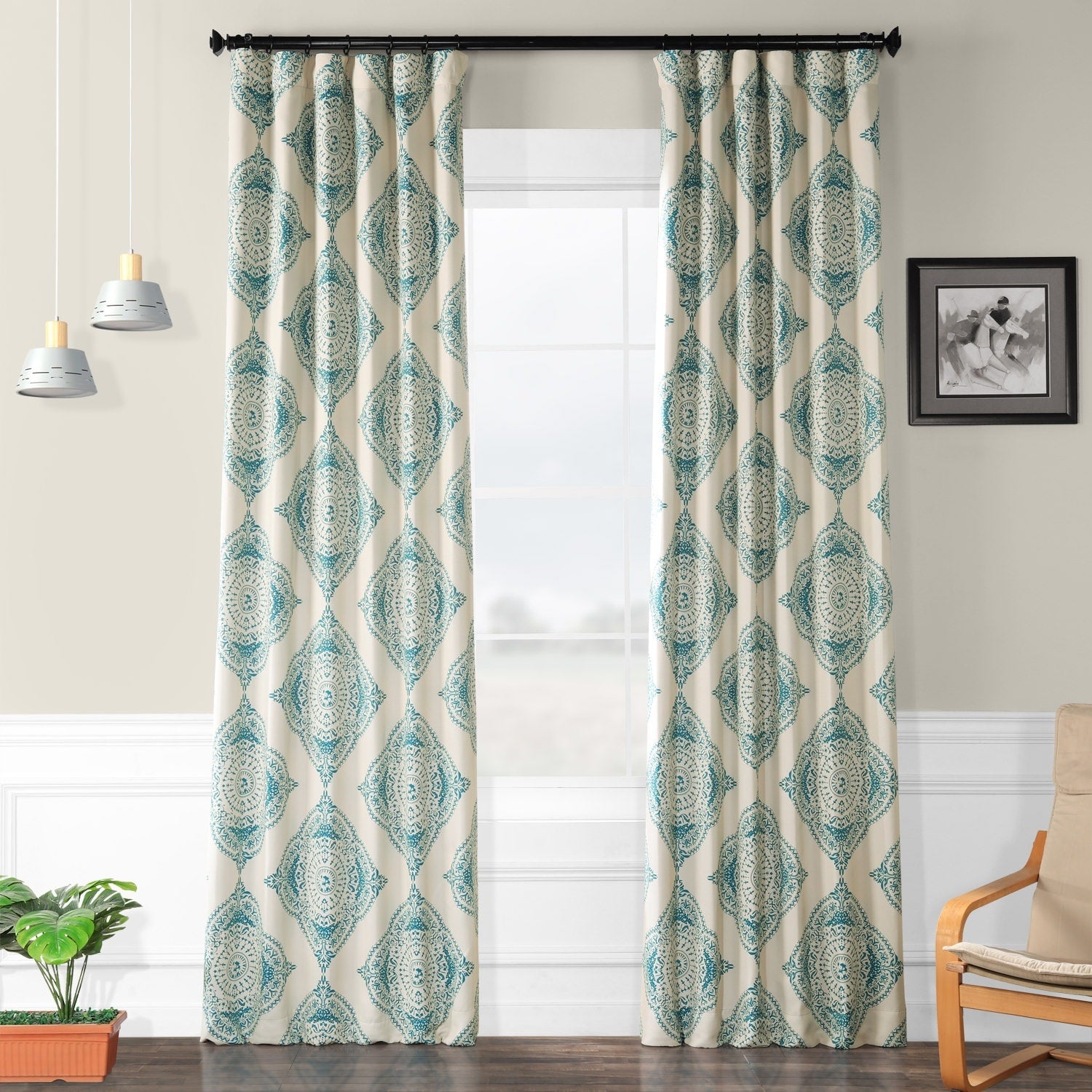 Exclusive Fabrics Henna 63 Inch Blackout Curtain Panel Pair