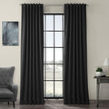 Exclusive Fabrics Jet Black Blackout Curtain Panel Pair