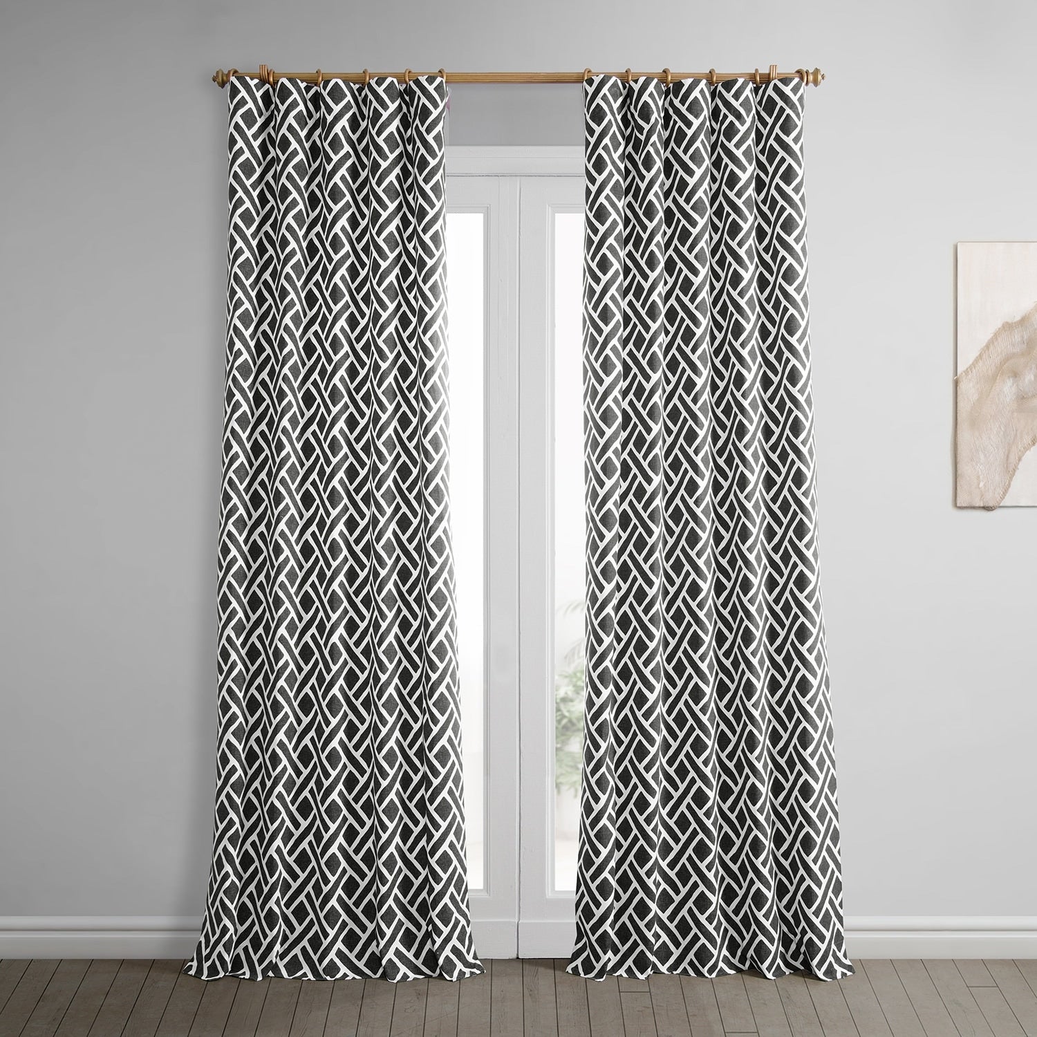 Exclusive Fabrics Martinique Geometric Pattern Cotton Curtain Panel Single