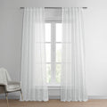 Exclusive Fabrics Open Weave Cinder Grey Linen Sheer Curtain Panel