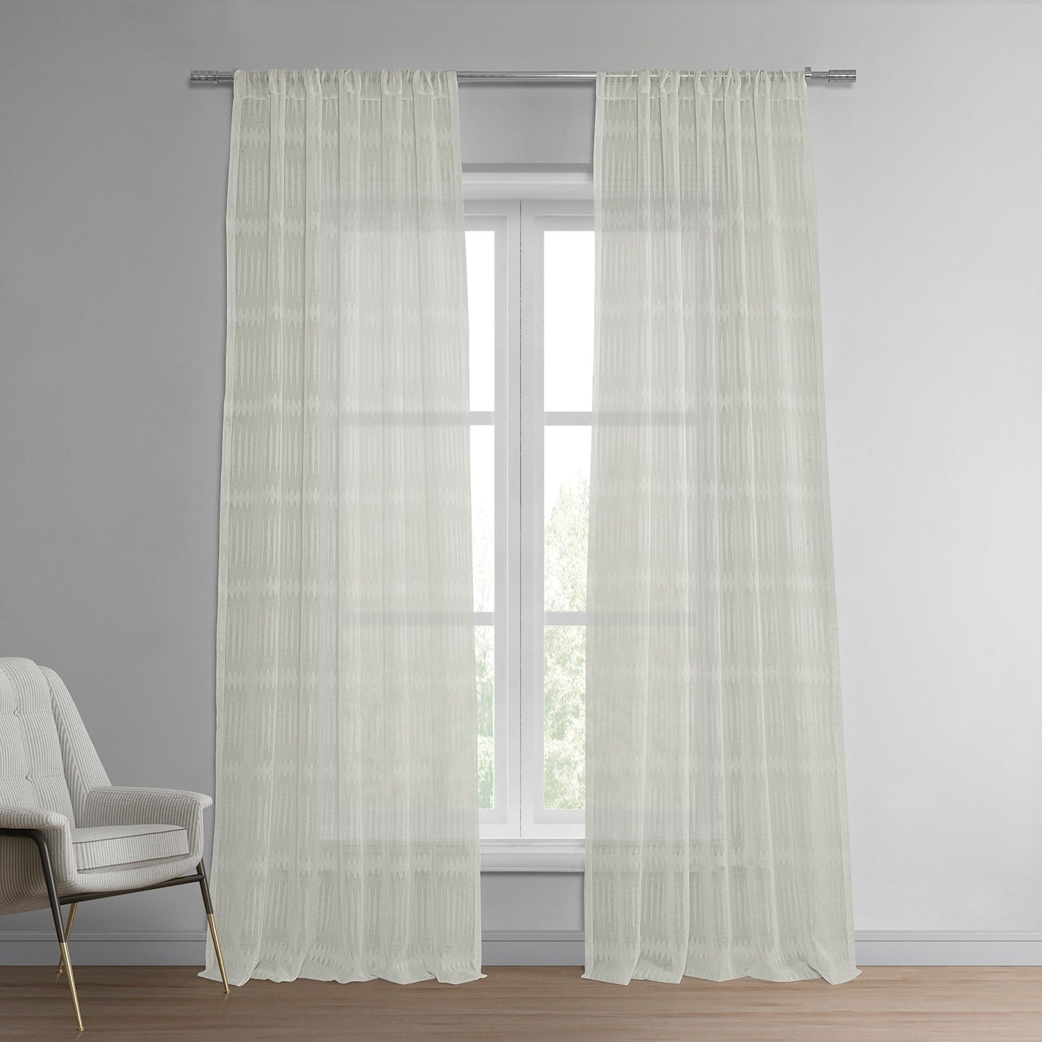 Exclusive Fabrics Polaris Patterned Linen Sheer Curtain